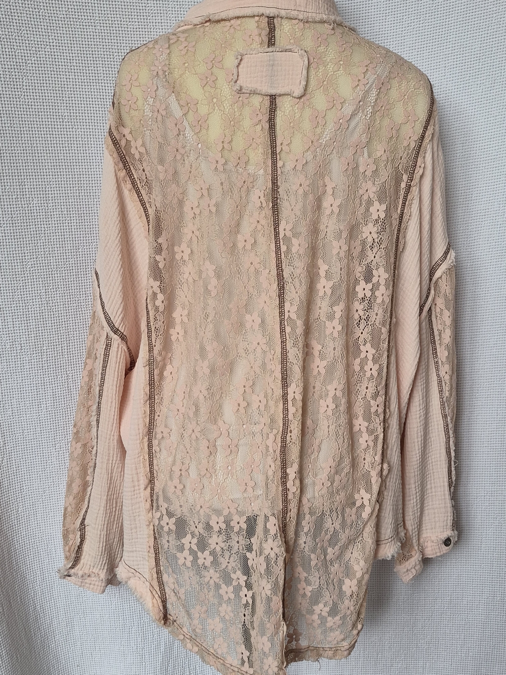 POL Blush Lace-Detail Blouse - Picture 2 of 11